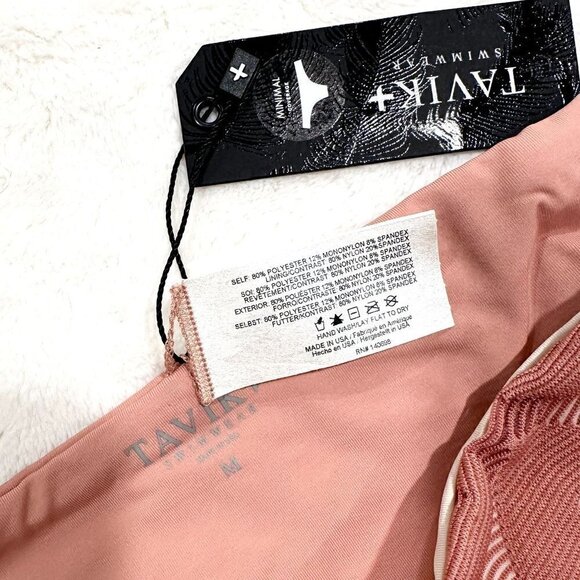 NWT Tavik Ali Mini Swim Bottom Textured Chevron in Rose Dawn - Medium - Picture 3 of 8